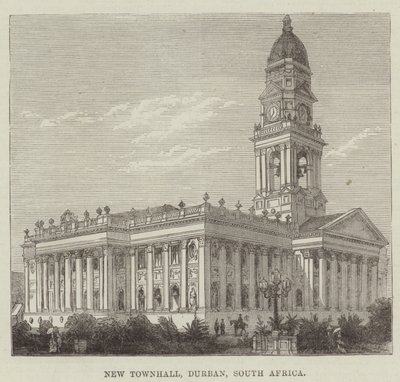 New Townhall, Durban, África do Sul (gravura) de English School