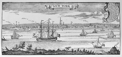 Nova York, em 1732, ilustração do Volume V de "Narrativa e História Crítica da América", 1887 (gravura) de English School