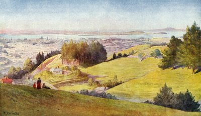 Nova Zelândia: Auckland (litografia a cores) de English School