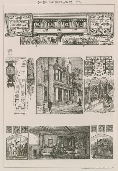 Nova fábrica de laticínios, Kensington, construída em 1777 de English School