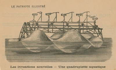 Novas invenções: um barco de bicicleta de English School