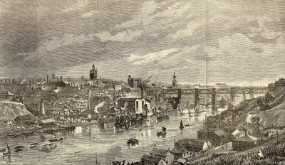 Newcastle upon Tyne em 1887 de English School