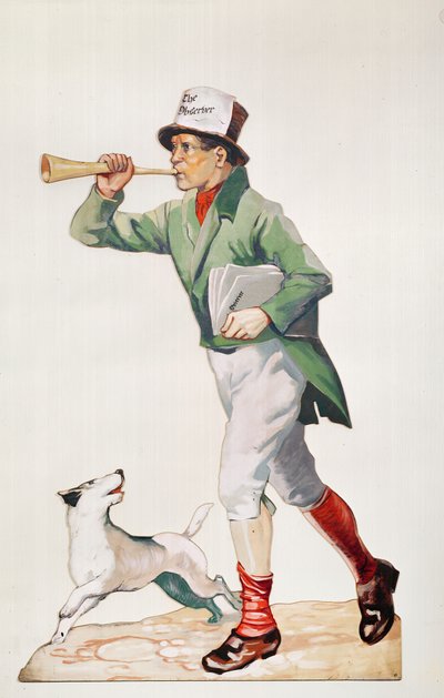 Newsboy vendendo 