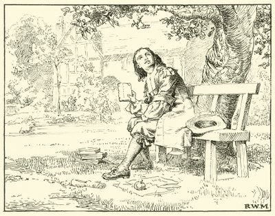 Newton e a Apple (tinta no papel) de English School
