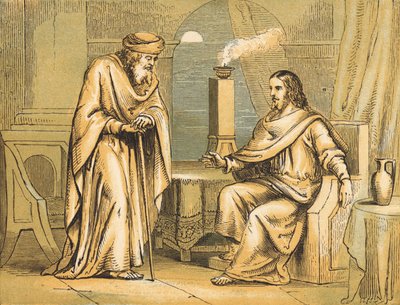 Nicodemus (gravura colorida) de English School