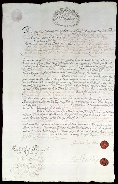 Nicolas Barbon Apólice de seguro de English School