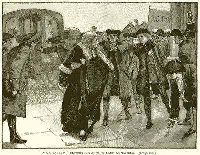 No Popery Rioters assaltando Lord Mansfield de English School