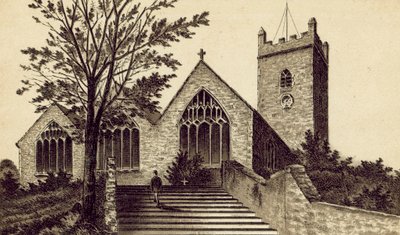 Norte de Devon: Igreja paroquial de Ilfracombe, Holy Trinity (litografia) de English School