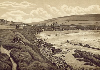 Norte de Devon: Woolacombe Sands (litografia) de English School