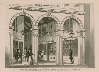 Entrada norte da Burlington Arcade, Londres de English School