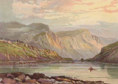 Norte do País de Gales, Llyn Ogwen (cor litho) de English School