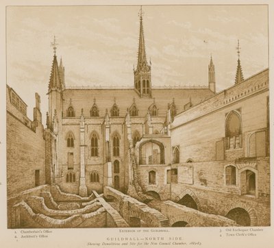 Lado norte de Guildhall, Londres de English School