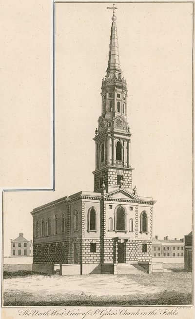 Noroeste, vista, st, giless, igreja, campos, londres de English School