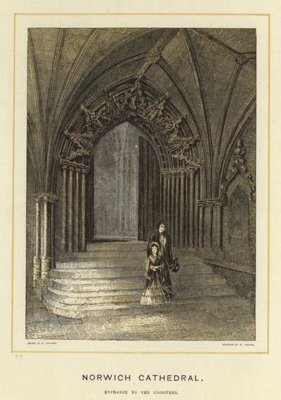 Catedral de Norwich, entrada para os claustros de English School