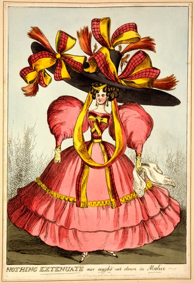 Nada se extingue nem se estabelece em Malice, 1827 (gravura colorida à mão) de English School