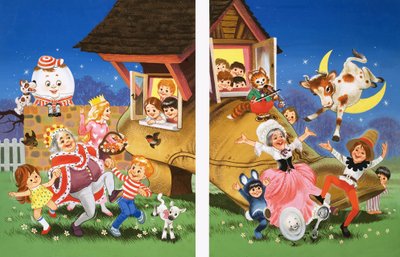 Personagens de rima de berçário de English School