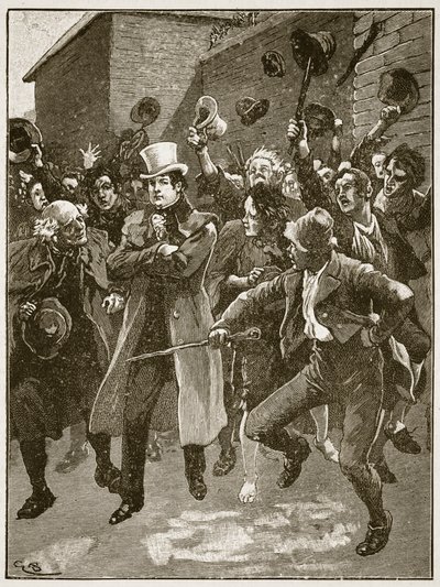 OConnell voltando para casa da prisão, ilustração da história ilustrada de Cassells da Inglaterra (foto sépia) de English School