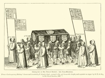 Obsequias de Sir Philip Sidney, os portadores da Pall de English School