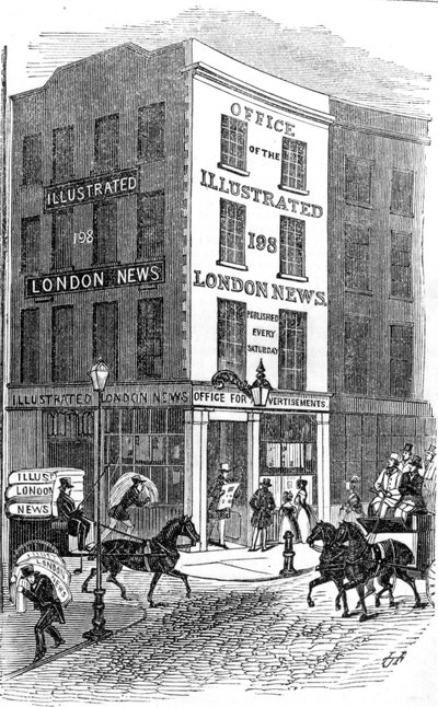 Escritório do Illustrated London News, 1842 de English School