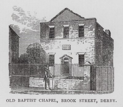 Velha Capela Batista, Brook Street, Derby (gravura) de English School