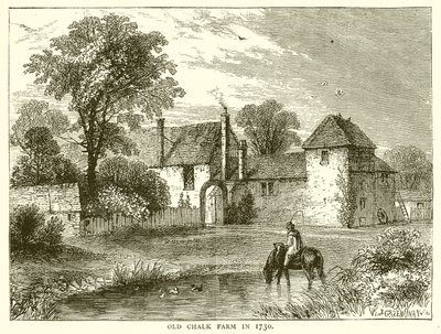 Fazenda de giz antigo em 1730 de English School