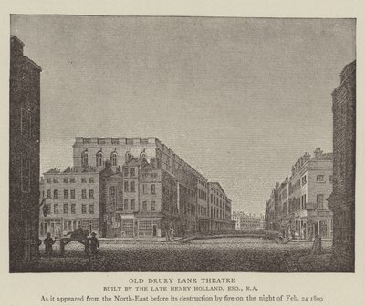 Antigo Drury Lane Theatre (gravura) de English School