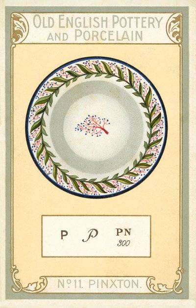Cerâmica e porcelana inglesas antigas: Pinxton (litografia a cores) de English School