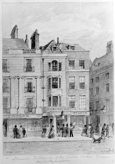 Entrada Antiga para a Coroa e Âncora Tavern, 1851 de English School