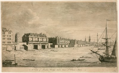 Old London Bridge, perto de St Olaves Stairs de English School