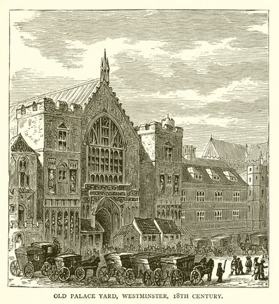 Antigo pátio do palácio, Westminster, século XVIII de English School