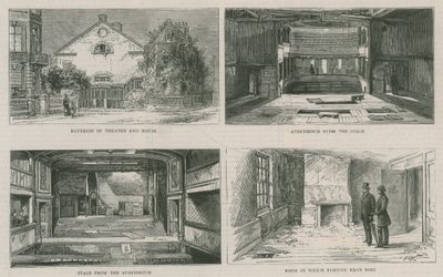 Old Richmond Theatre e Edmund Keans house, agora sendo puxados para baixo de English School