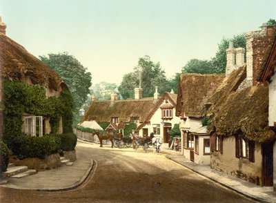 Old Village Shanklin (foto colorida à mão) de English School