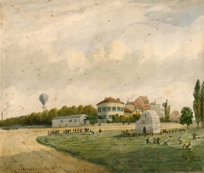 Old White Conduit House, Pentonville, em Londres; pintura (wc no papel) de English School