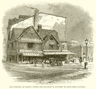 Edifício antigo em Boston, onde o Tea-Plot deveria ter sido chocado de English School