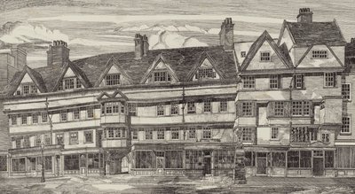 Casas antigas em bares Holborn, Londres de English School