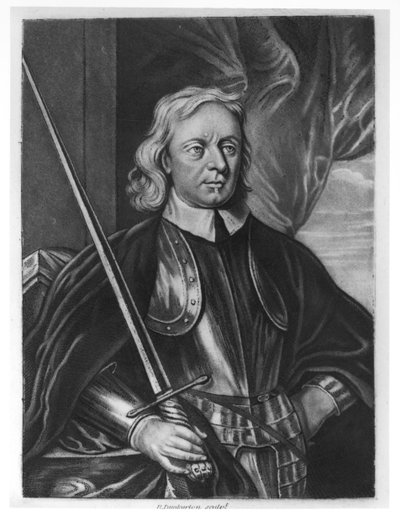 Ilustração de Oliver Cromwell (1599-1658) de &39;Retratos de personagens ilustres na história britânica&39;, gravada por Richard Dunkarton (1744-c.1817) (mezzotint) de English School