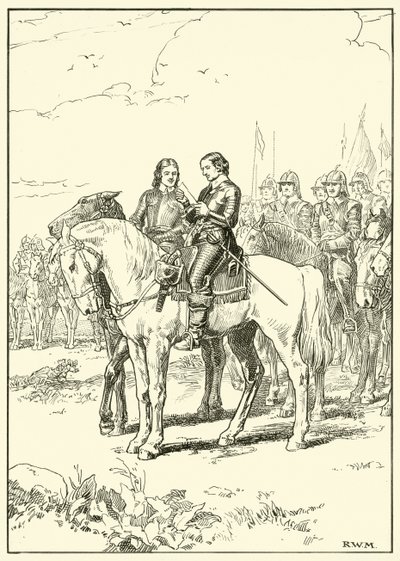 Oliver Cromwell (tinta no papel) de English School