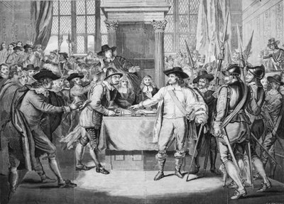 Oliver Cromwell dissolvendo o Long Parliament de English School
