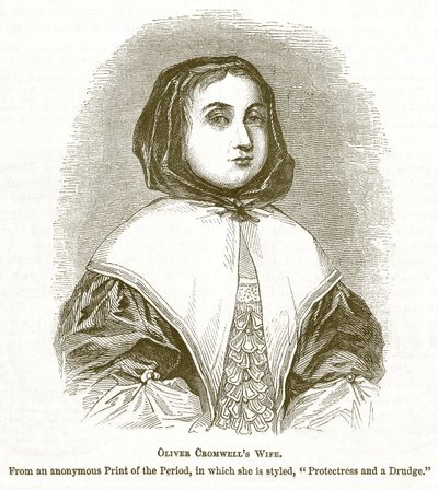 Oliver Cromwells esposa, ilustração da história pictórica da Inglaterra de English School