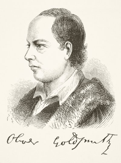 Oliver Goldsmith, de "A História Nacional e Doméstica da Inglaterra", de William Hickman Smith Aubrey (1858-1916) publicou Londres, c.1890 de English School