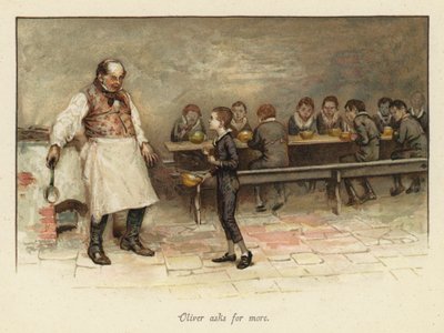 Oliver pede mais (chromolitho) de English School