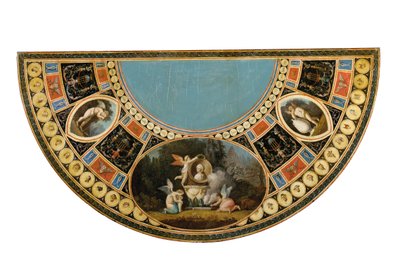 Uma das duas mesas de chá George III, possivelmente irlandesas, c.1780 (preto e dourado japonês e madeira decorada policromada) (ver também 3056799-803) de English School