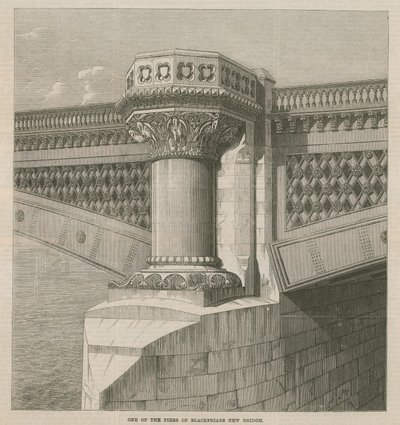 Um dos pilares da nova ponte Blackfriars de English School