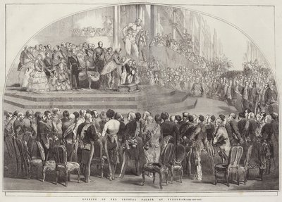 Inauguração do Palácio de Cristal, em Sydenham (gravura) de English School