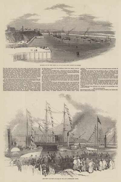 Abertura das Novas Docas em Sunderland (gravura) de English School