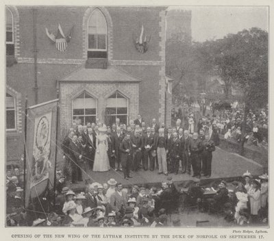 Abertura da Nova Ala do Instituto Lytham pelo Duque de Norfolk no dia 17 de Setembro (gravura) de English School