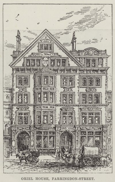Casa Oriel, Farringdon-Street (gravura) de English School