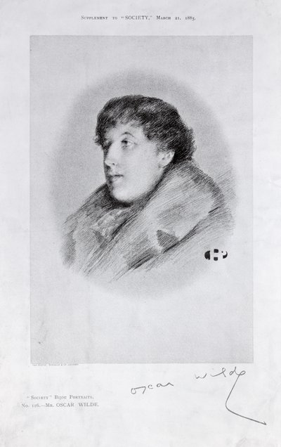 Oscar Wilde (1854-1900) a Bijou Portrait, da Society de English School
