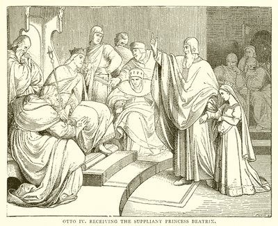 Otto IV recebendo o Suppliant Prencess Beatrix de English School