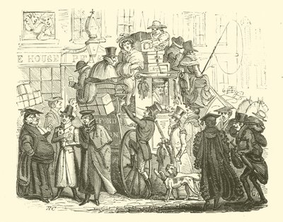 Oxford To London Coach (xilogravura) de English School